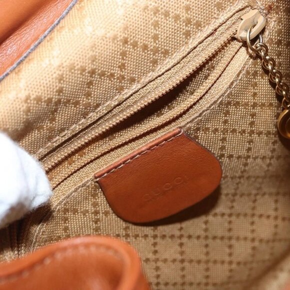 GUCCI Bamboo Backpack Leather Brown Gold main image 14